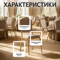 Фотография товара Стул Хит 20, рогожка Мура 87, каркас золото от компании ChiedoCover.