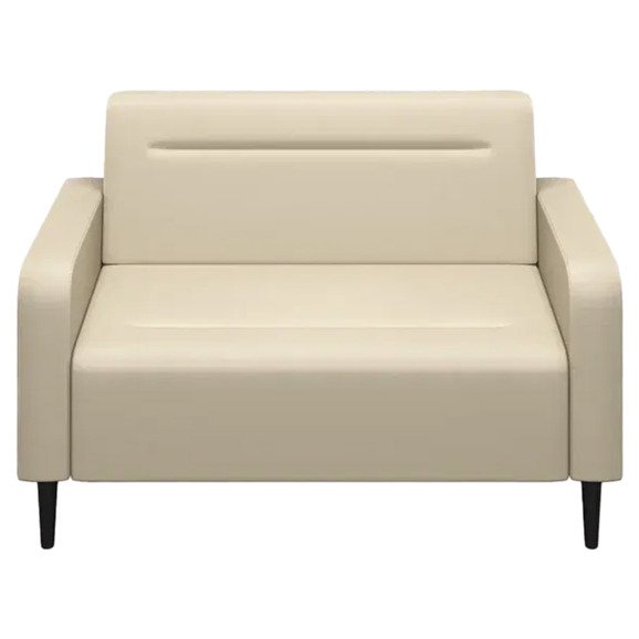 Диван Папилла, экокожа, 132 см, кремовый - фото 2