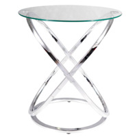 Настоящее фото товара Журнальный столик Architrave C, прозрачный, хром, произведённого компанией ChiedoCover