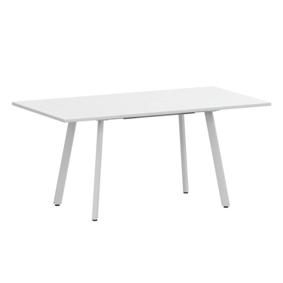 Стол раздвижной Рольф 1100+300, супер белый, белый муар - фото 1