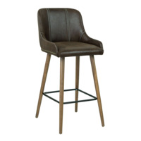 Настоящее фото товара Полубарный стул Mint, коричневый мягкий, произведённого компанией ChiedoCover
