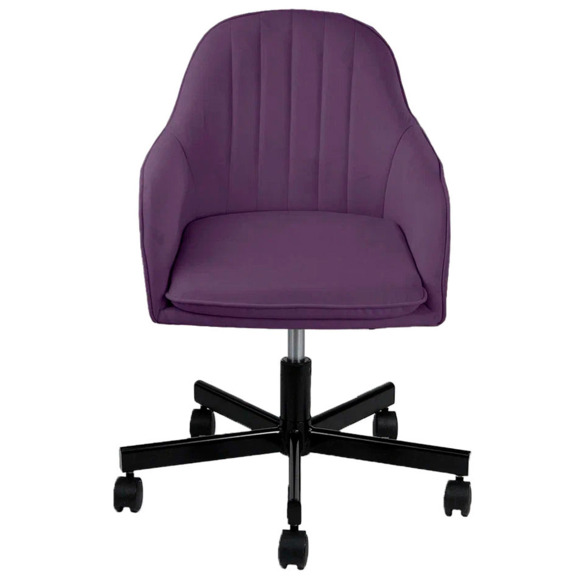 Кресло Сета, пятилучие, фиолетовый, черный, велюр - фото 3