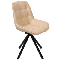 Настоящее фото товара Стул Мускус, пирамида, кожа, бежевый, черный, произведённого компанией ChiedoCover