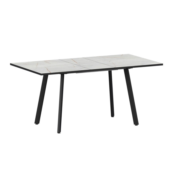 Стол раздвижной Рольф 1100+300, серый каспий, черный муар Стол раздвижной Рольф 1100+300, серый каспий, черный муар - фото 1