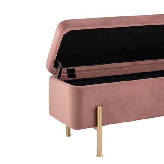 Банкетка Болейн с ящиком велюр розовый - фото 5