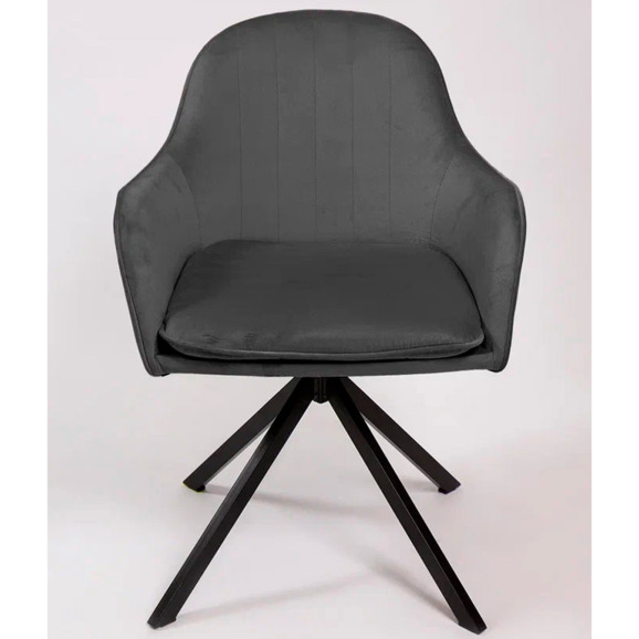 Кресло Сета, пирамида, поворотное основание, серый, черный, велюр - фото 4