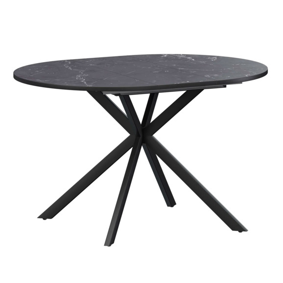 Стол раздвижной Грант 900+300, даркстоун, черный муар Стол раздвижной Грант 900+300, даркстоун, черный муар - фото 1