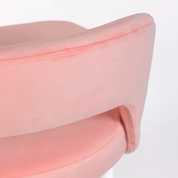 Стул Пиннате, барный, пудровый, белый, велюр - фото 9