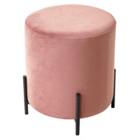Настоящее фото товара Пуф для гостиной ФЕЛИКС круглый розовый / черный каркас, произведённого компанией ChiedoCover