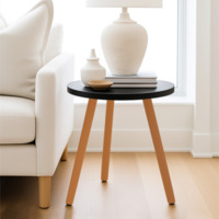 Фотография товара Стол журнальный Alvi, черный, деревянные ножки от компании ChiedoCover.