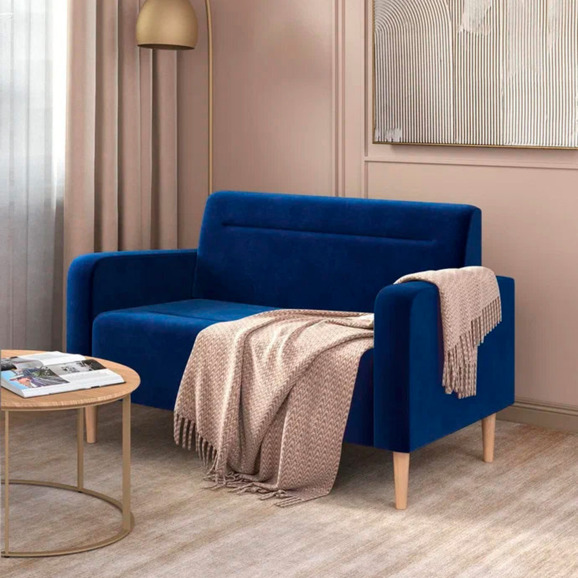 Диван Папилла, велюр, 132 см, синий - фото 5