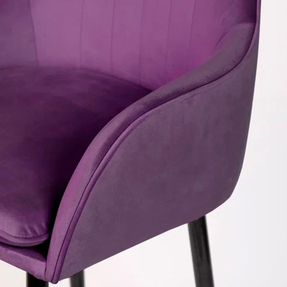 Кресло Сета, барные ножки, фиолетовый, черный, велюр - фото 11