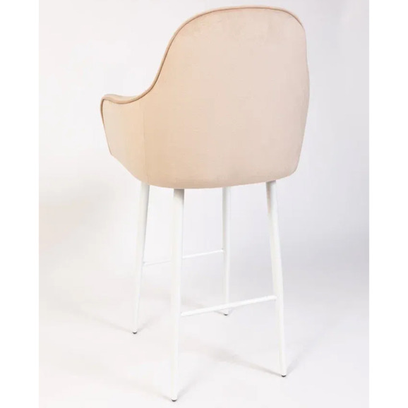 Кресло Сета, барные ножки, бежевый, белый, велюр - фото 5