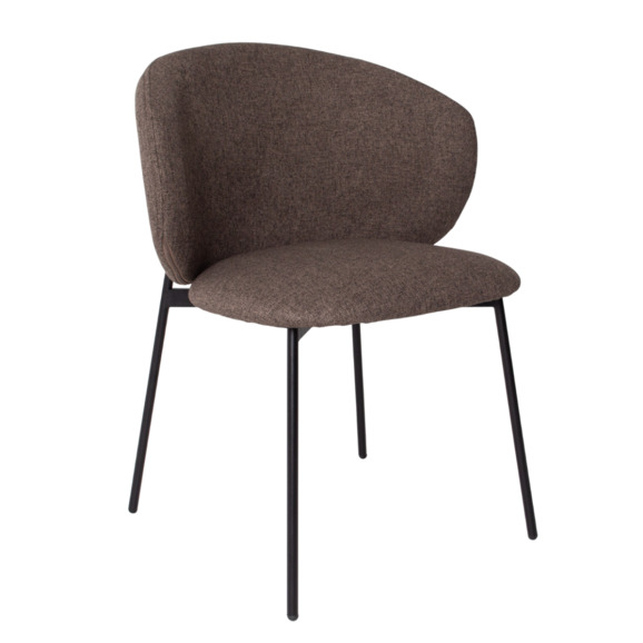 Стул Drezden, рогожка Jazz 05 brown, ножки металл, Ral 9005 - фото 1