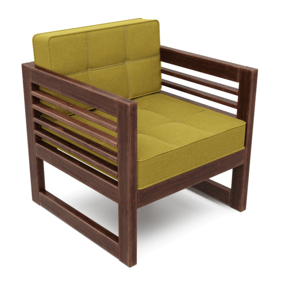 Кресло Вега сосна, желтое - фото 1