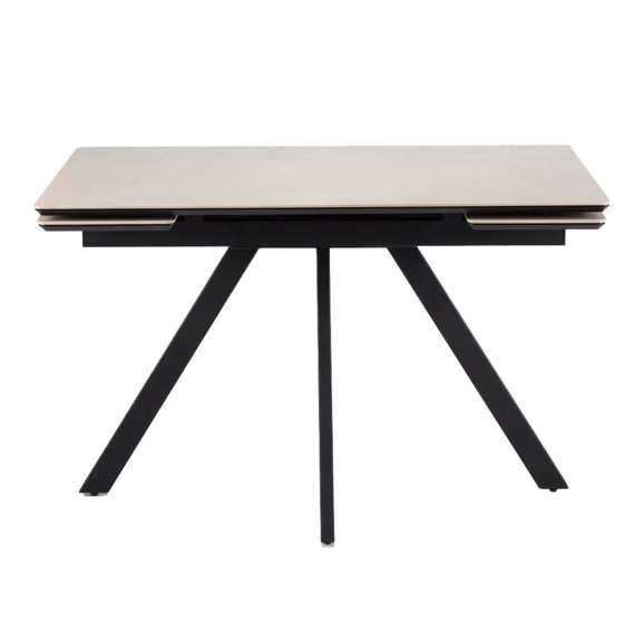 Керамический стол Вилли 120(180)х80 сarmen light grey / черный - фото 2