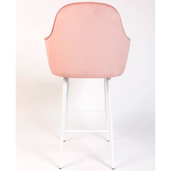 Кресло Сета, барные ножки, розовый, белый, велюр - фото 6