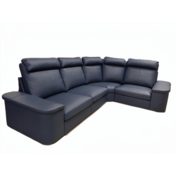 Фотография товара Диван угловой Наполи, нераскладной, экокожа пегасо, темно-синий от компании ChiedoCover.