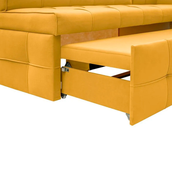Угловой диван для кухни Атлант Плюс, желтый, правый - фото 5