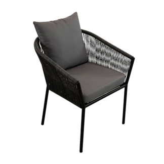 Фотография товара Стул Парио, черный металлик, ротанг