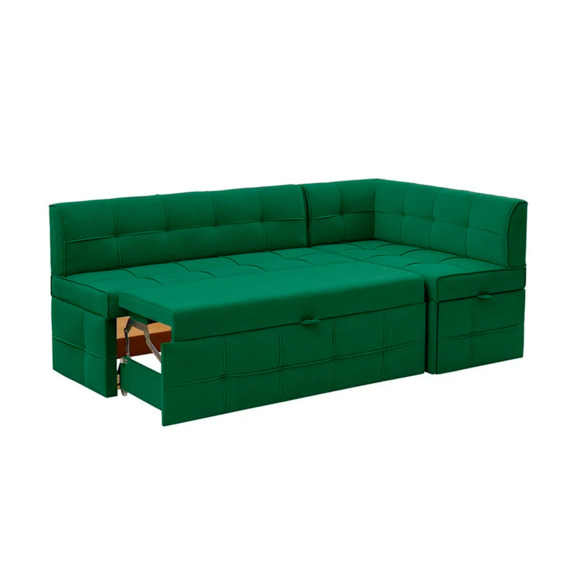 Угловой диван для кухни Атлант Плюс, зеленый, правый - фото 3