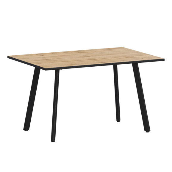 Стол нераздвижной Рольф, дуб вотан, черный муар - фото 1