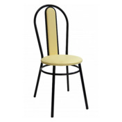 Фотография товара Стул Lorence, каркас черный, экокожа, светло-бежевый от компании ChiedoCover.