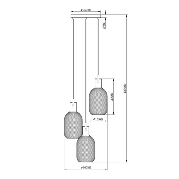 Подвесной светильник V2802-3P Adalina 3*GU10*50W - фото 2