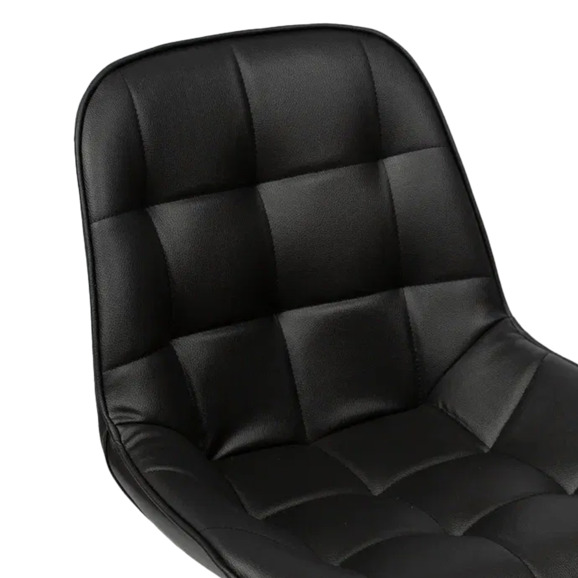 Стул Мускус, пирамида, кожа, черный, серебряный - фото 4