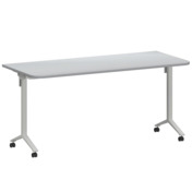 Фотография товара Стол мобильный складной радиусный, серый, белый, 22 мм, 160*70 от компании ChiedoCover.