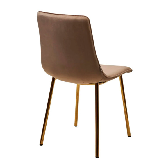 Стул Elli бежевый, велюр, золотой каркас Стул Elli бежевый, велюр, золотой каркас - фото 2