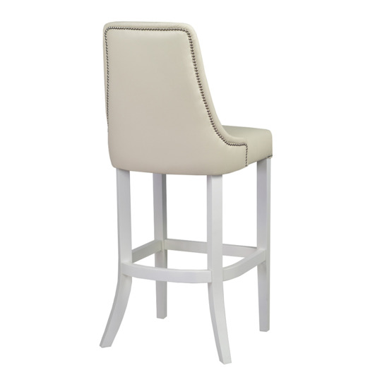 Барный стул Гарри, белый, с вертикальной отстрочкой - фото 3