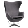 Кресло Egg style chair, тёмно-серый, искусственная замша