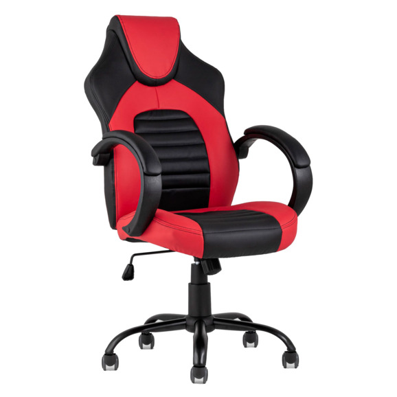Кресло игровое TopChairs Racer Midi черно-красное - фото 1