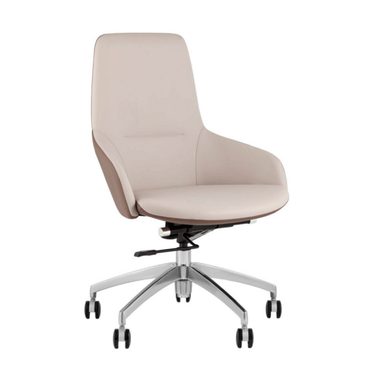 Кресло офисное TopChairs Soulo, бежевый, коричневый - фото 1