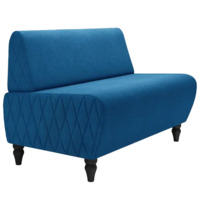 Настоящее фото товара Диван Лотик, велюр, синий, произведённого компанией ChiedoCover