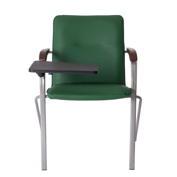 Стул Самба с пюпитром пластик черный, экокожа грасс, каркас серебро - фото 7