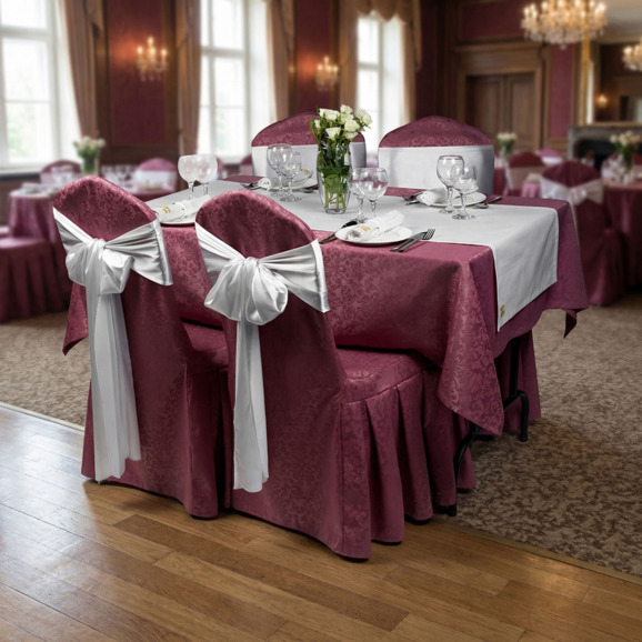 Комплект мебели и текстиля на 4 персоны, белый, красный Комплект мебели и текстиля на 4 персоны, белый, красный - фото 2