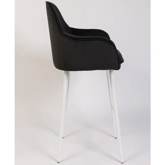 Кресло Сета, барные ножки, черный, белый, велюр - фото 7