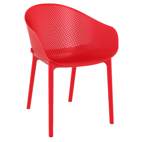 Кресло пластиковое Sky, красный - фото 1