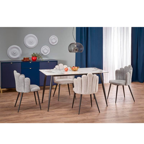 Стол обеденный Radian, белый мрамор, черный - фото 7