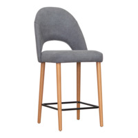 Настоящее фото товара Барный стул Маллин, серый велюр, ножки под бук, произведённого компанией ChiedoCover