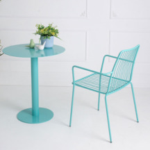 Фотография товара Стул Лион с подлокотниками, бирюзовый RAL 6027 от компании ChiedoCover.