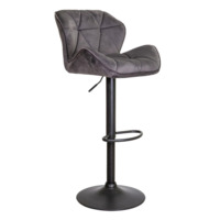 Настоящее фото товара Барный стул BERLIN, темно-серый велюр, черный, произведённого компанией ChiedoCover