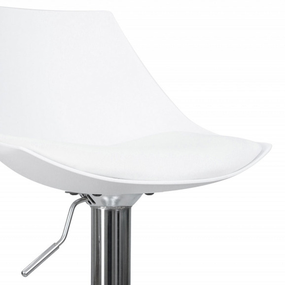 Стул барный Амальфи, хром сталь, кожзам белый - фото 6