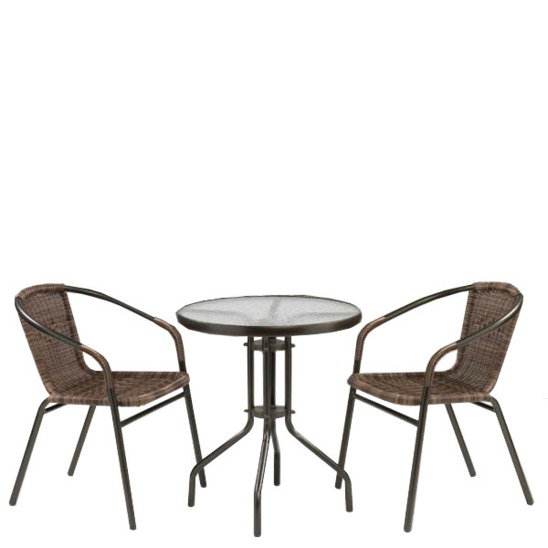 Комплект мебели Сидней, 2 стула, коричневый - фото 1