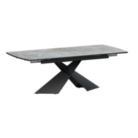 Настоящее фото товара Стол раздвижной Моден 1400х800+300, фаерстоун, черный муар, произведённого компанией ChiedoCover