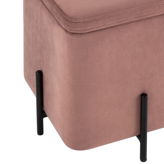 Пуф Грейс квадрат с ящиком велюр пыльно-розовый - фото 5
