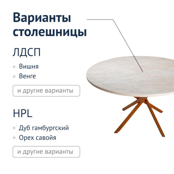 Стол Лейден, золото Arpa 3166 мрамор билбао - фото 2