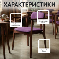 Фотография товара Стул Гави, велюр Шарли 10, ножки бук морилка старинный орех от компании ChiedoCover.